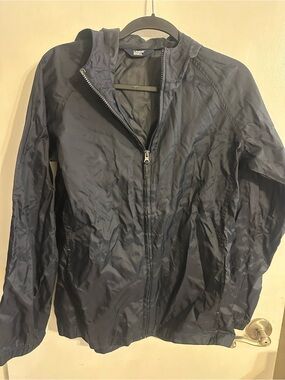 Lands' End Boy’s Black Hooded Windbreaker Jacket